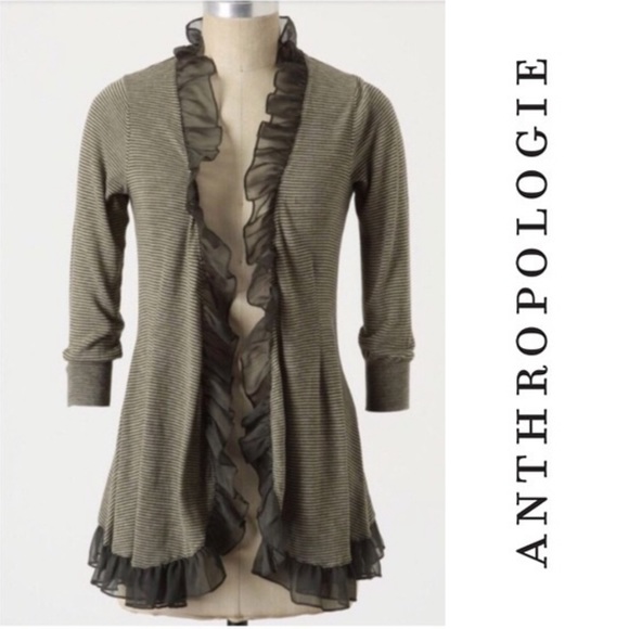Anthropologie Guinevere Striped Ruffle 